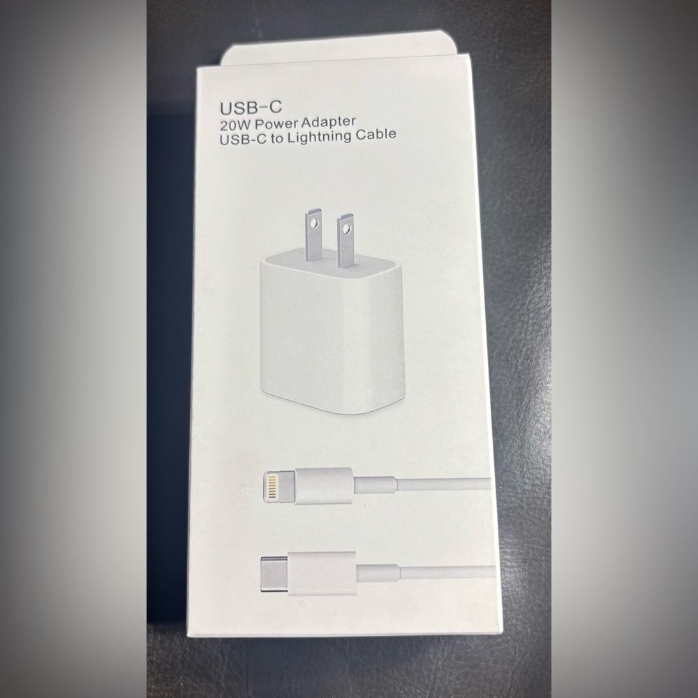New 20W USB-C Power Adapter and Lightning Cable set